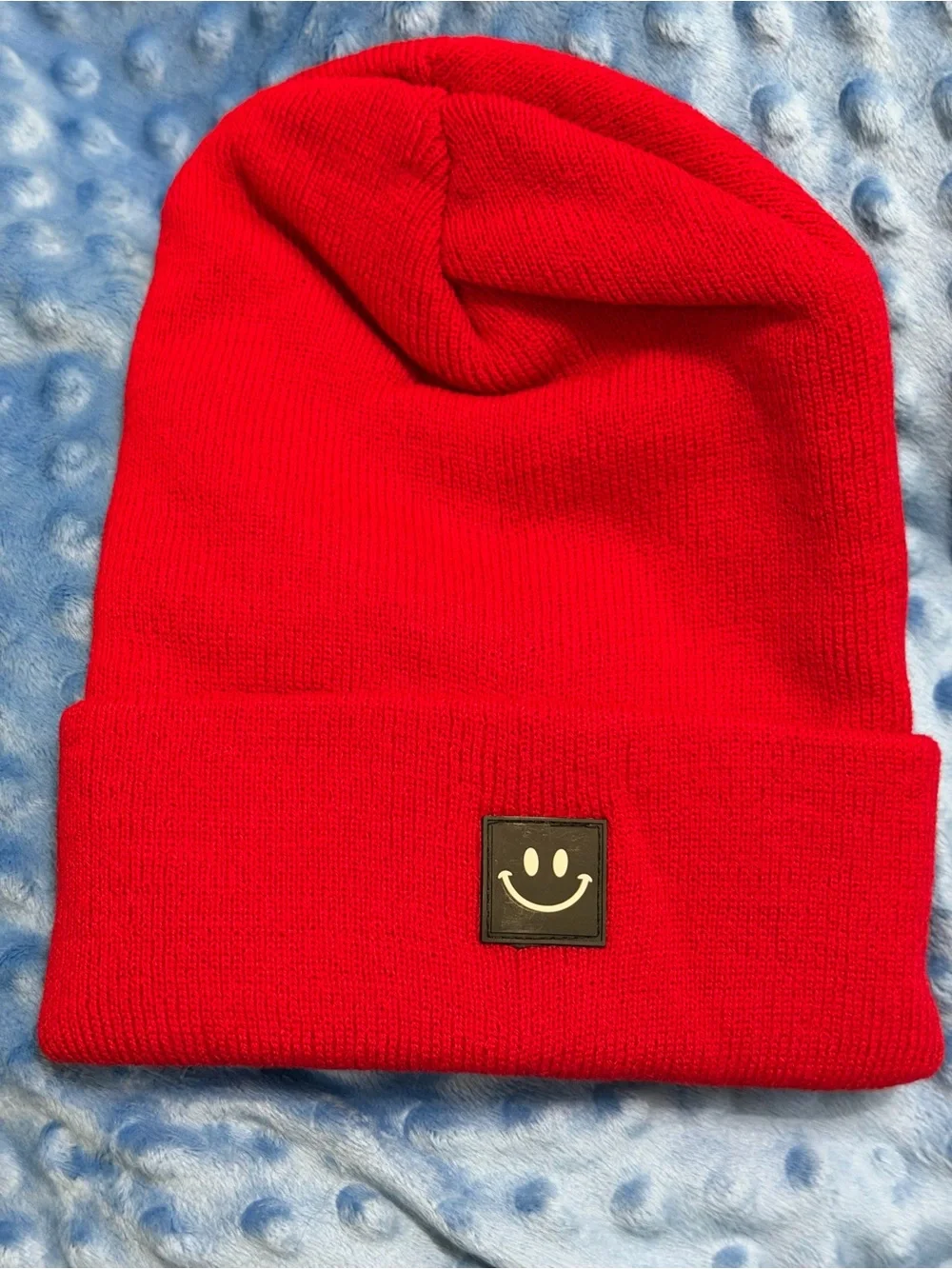 Red Smiley Beanie Hat